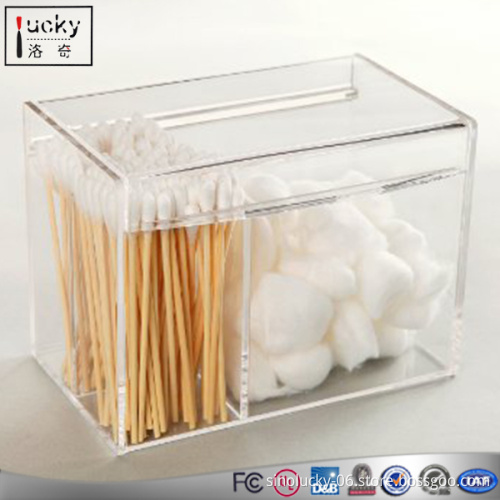 Shezhen factory clear acrylic medical cotton bud storage box with cotton box